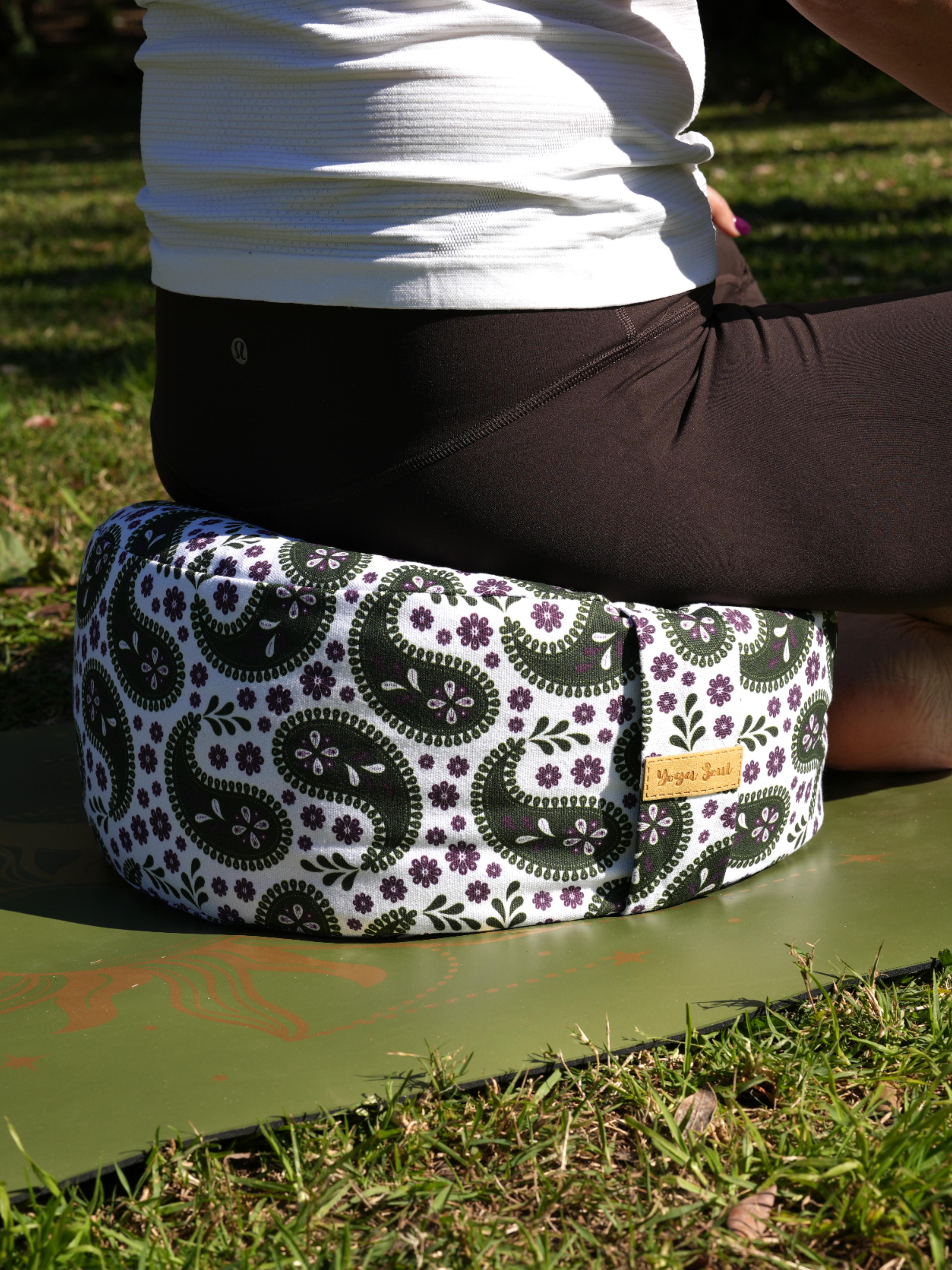 RONDO Meditation Cushion | Paisley | Trekking Green