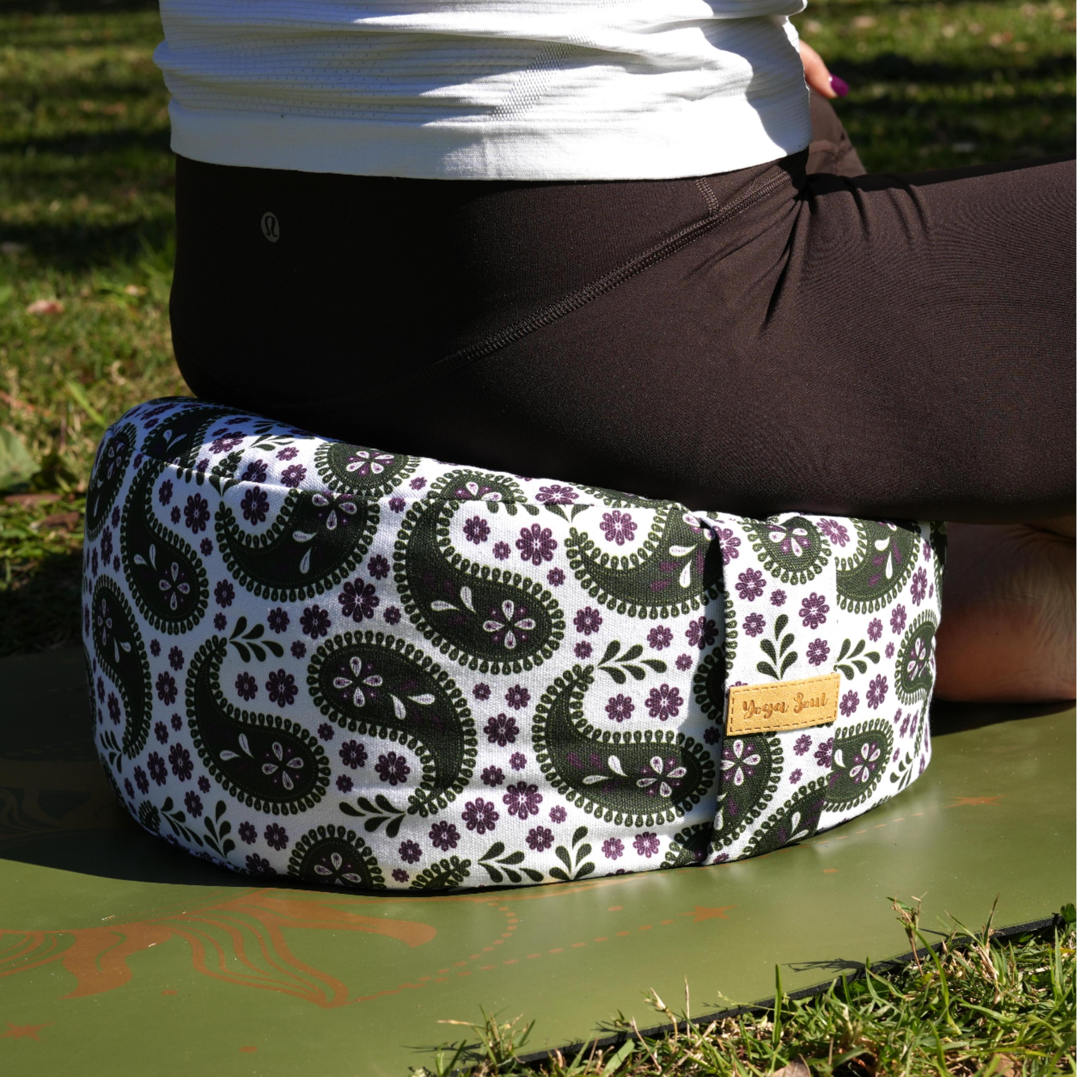 RONDO Meditation Cushion | Paisley | Trekking Green