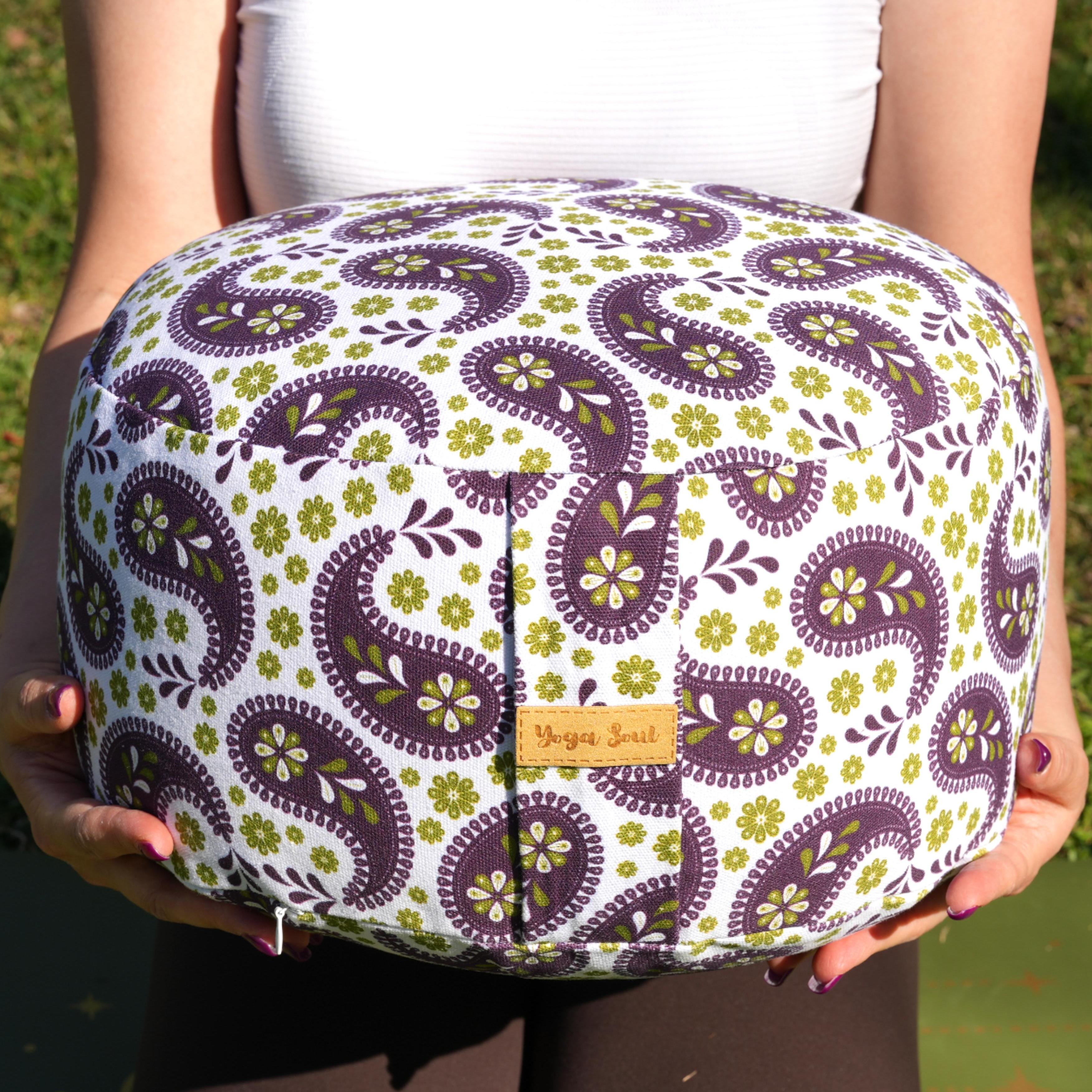RONDO Meditation Cushion | Paisley | Purple