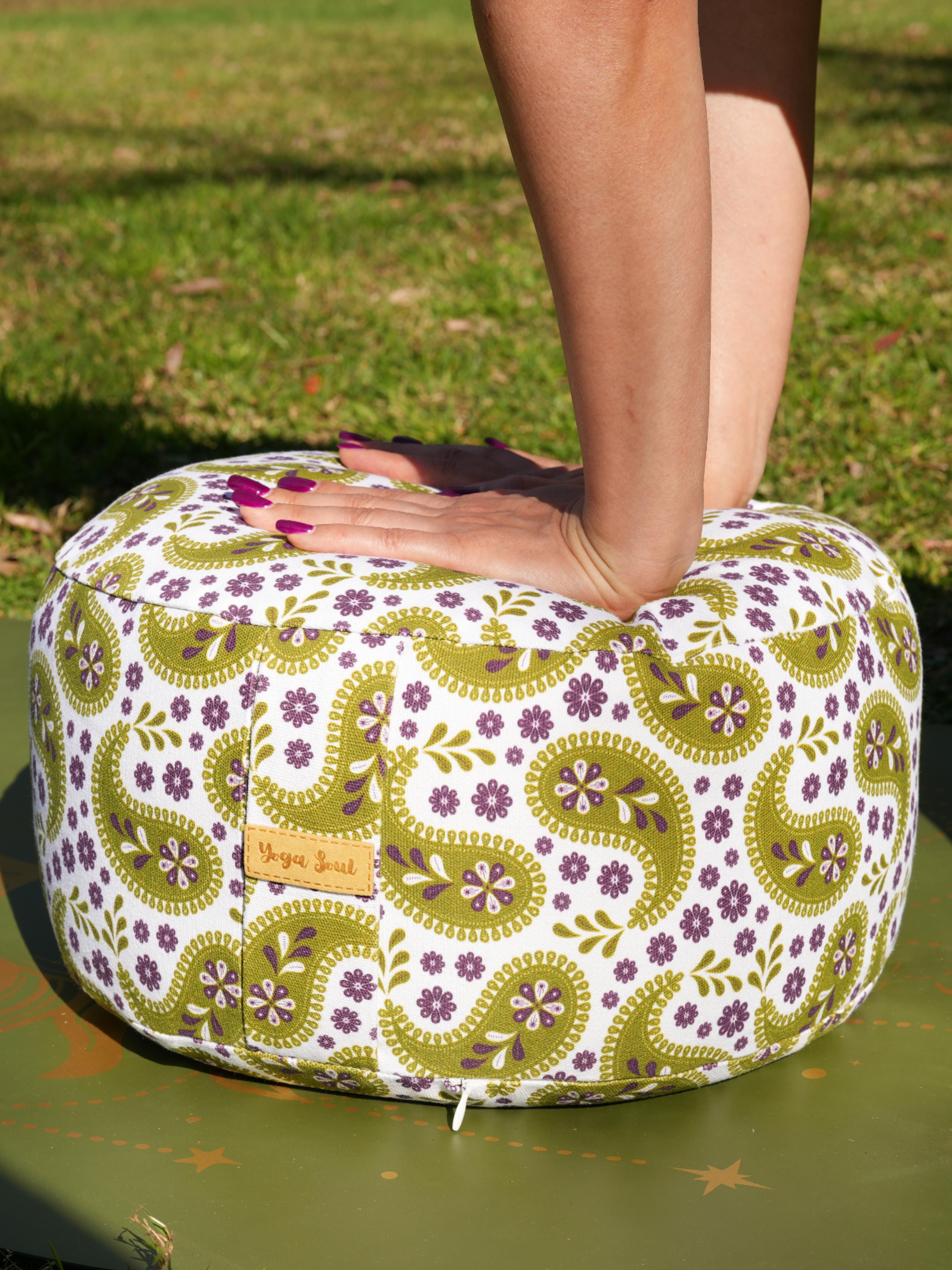 RONDO Meditation Cushion | Paisley | Olive Green