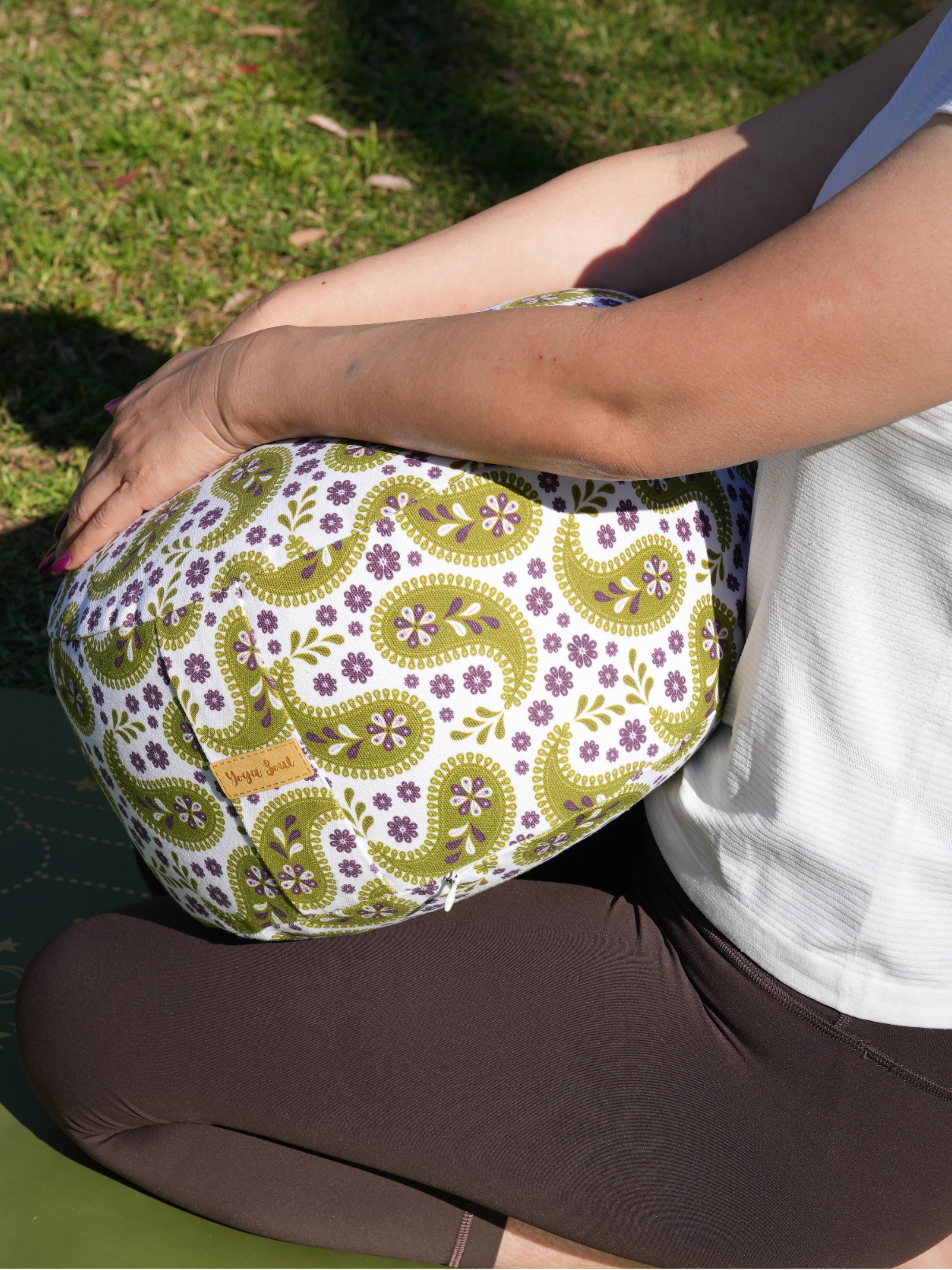RONDO Meditation Cushion | Paisley | Olive Green