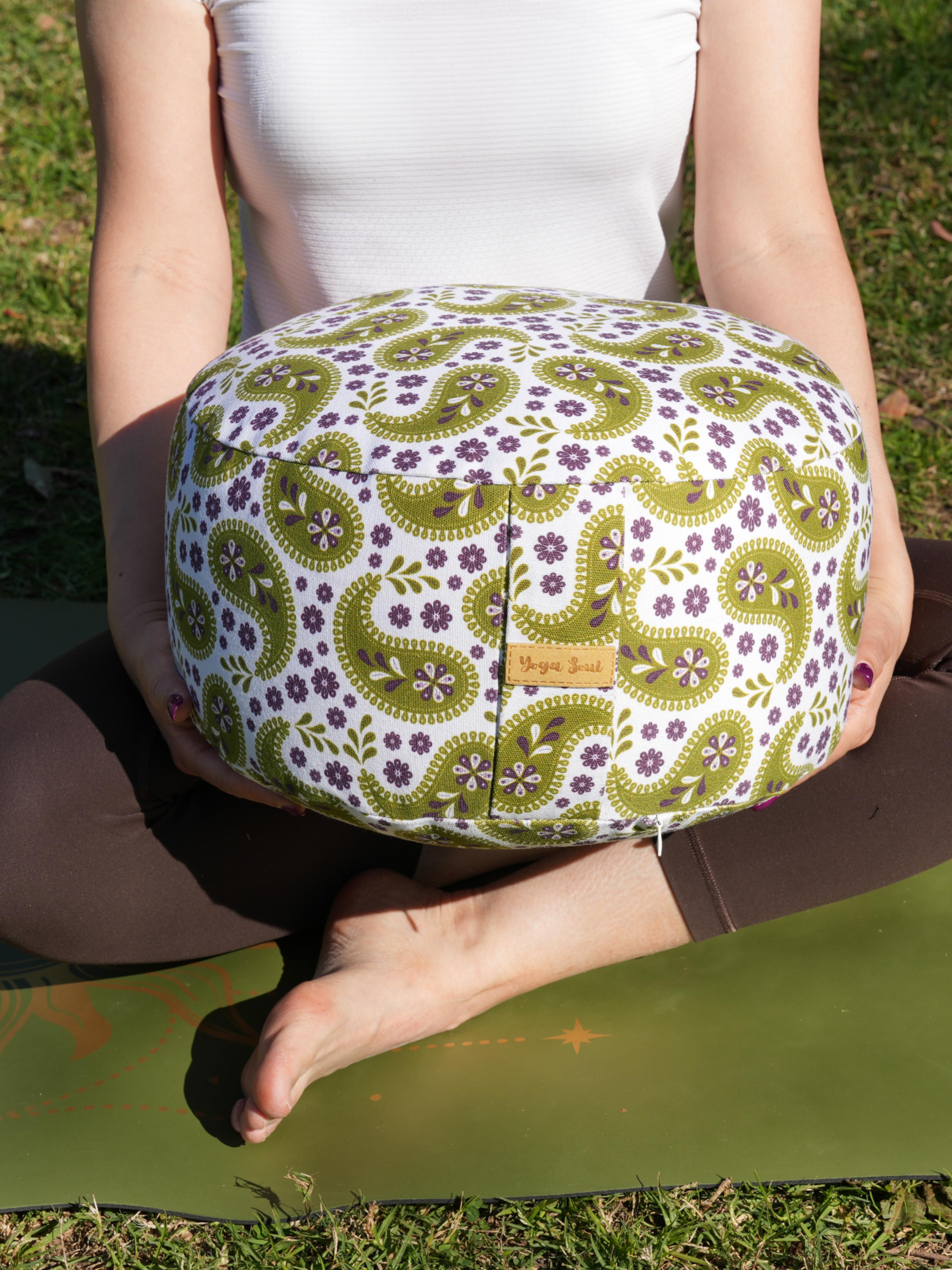 RONDO Meditation Cushion | Paisley | Olive Green