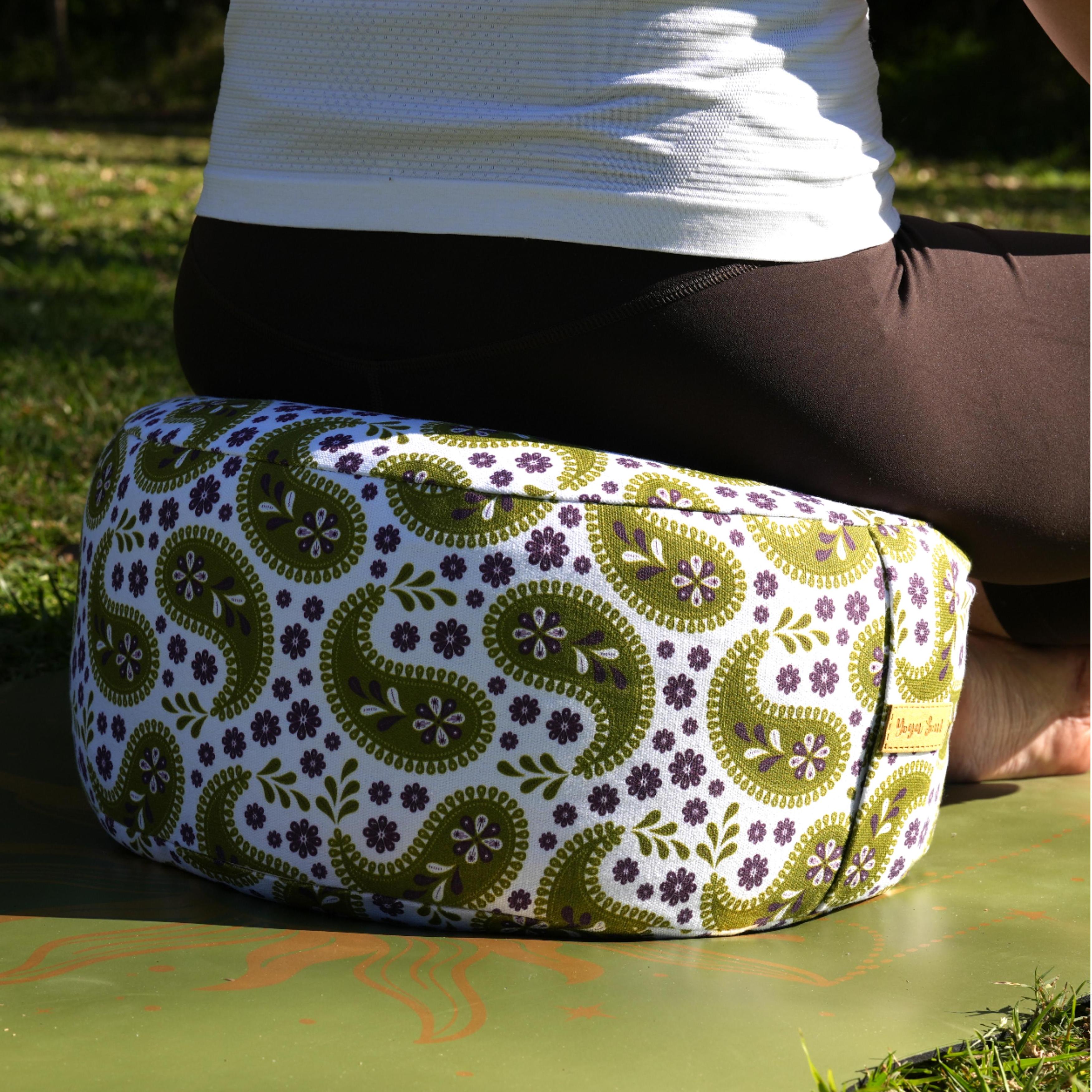 RONDO Meditation Cushion | Paisley | Olive Green