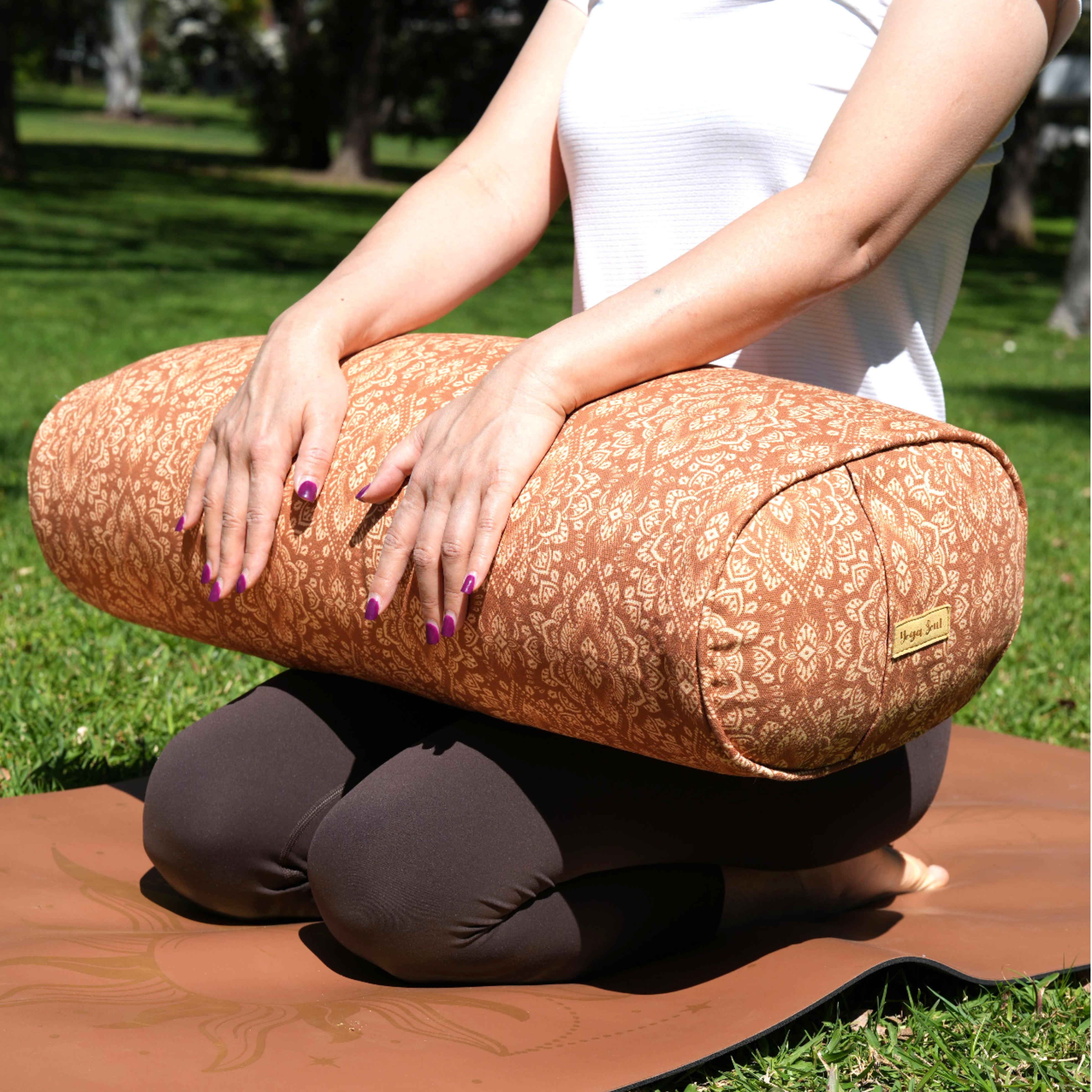 Oval Yoga Bolster | Mandala | Caramel