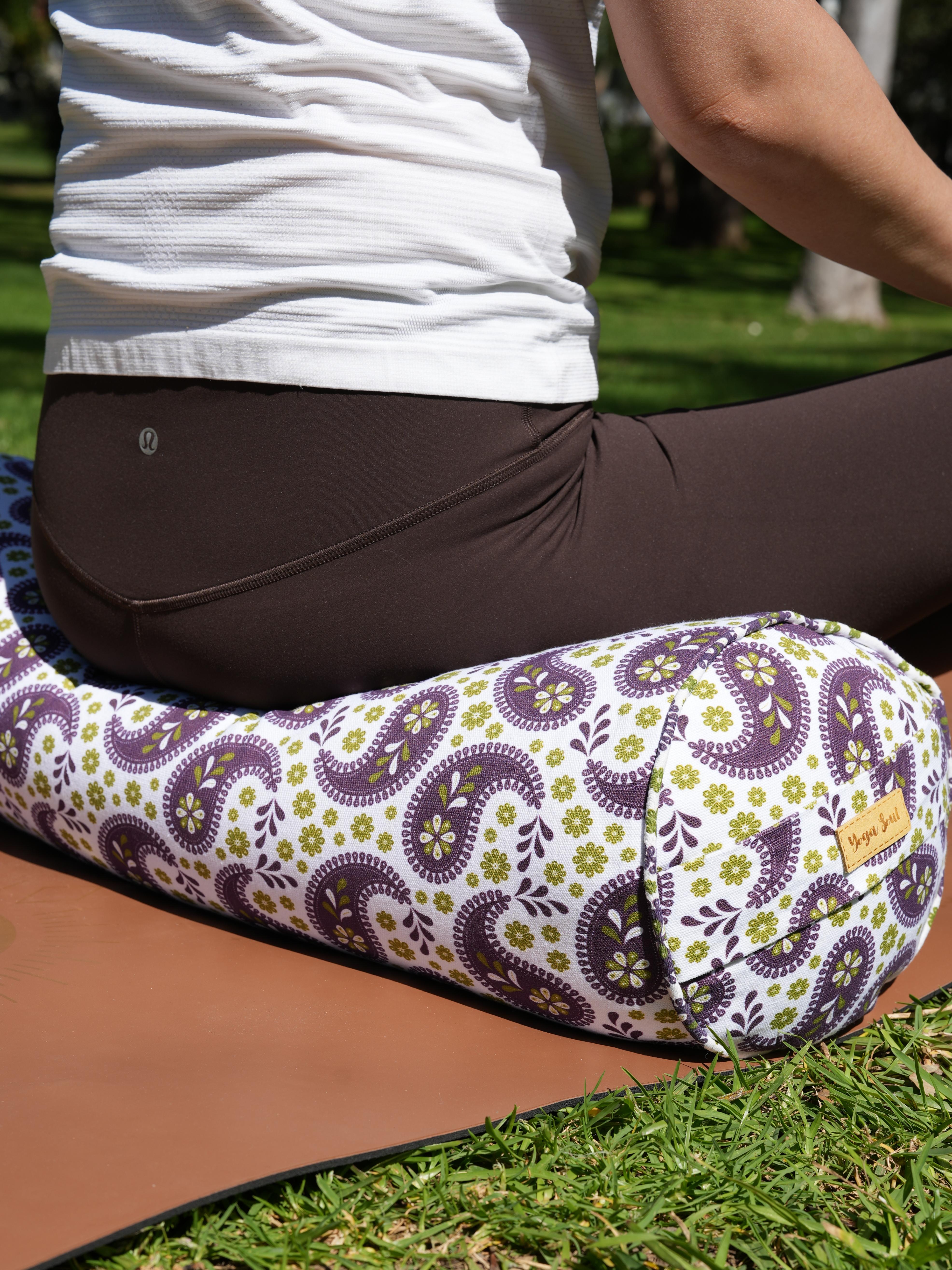 Round Yoga Bolster | Paisley | Purple