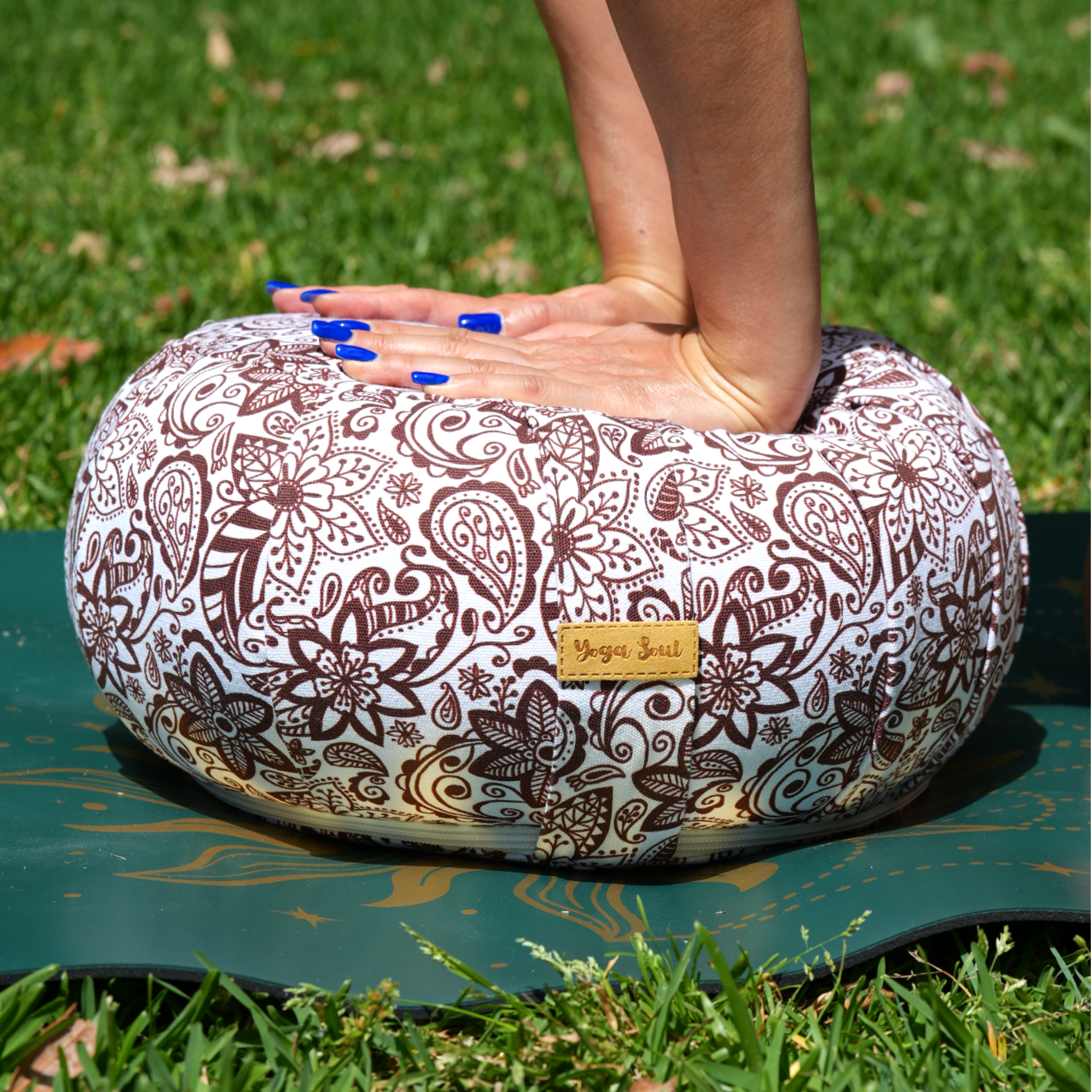 ZAFU Meditation Cushion | Paisley Flower | Chocolate