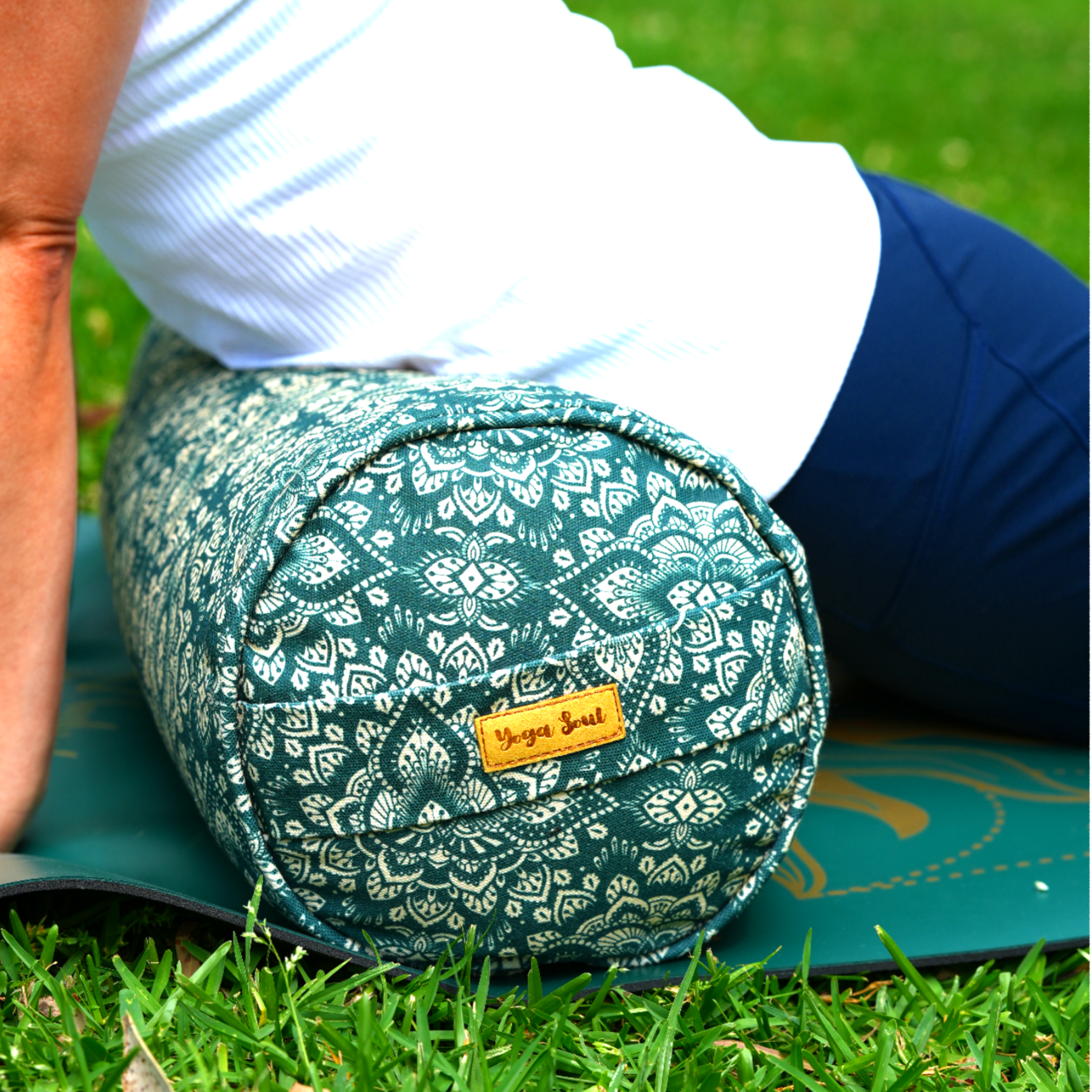 Round Yoga Bolster | Mandala | Trekking Green