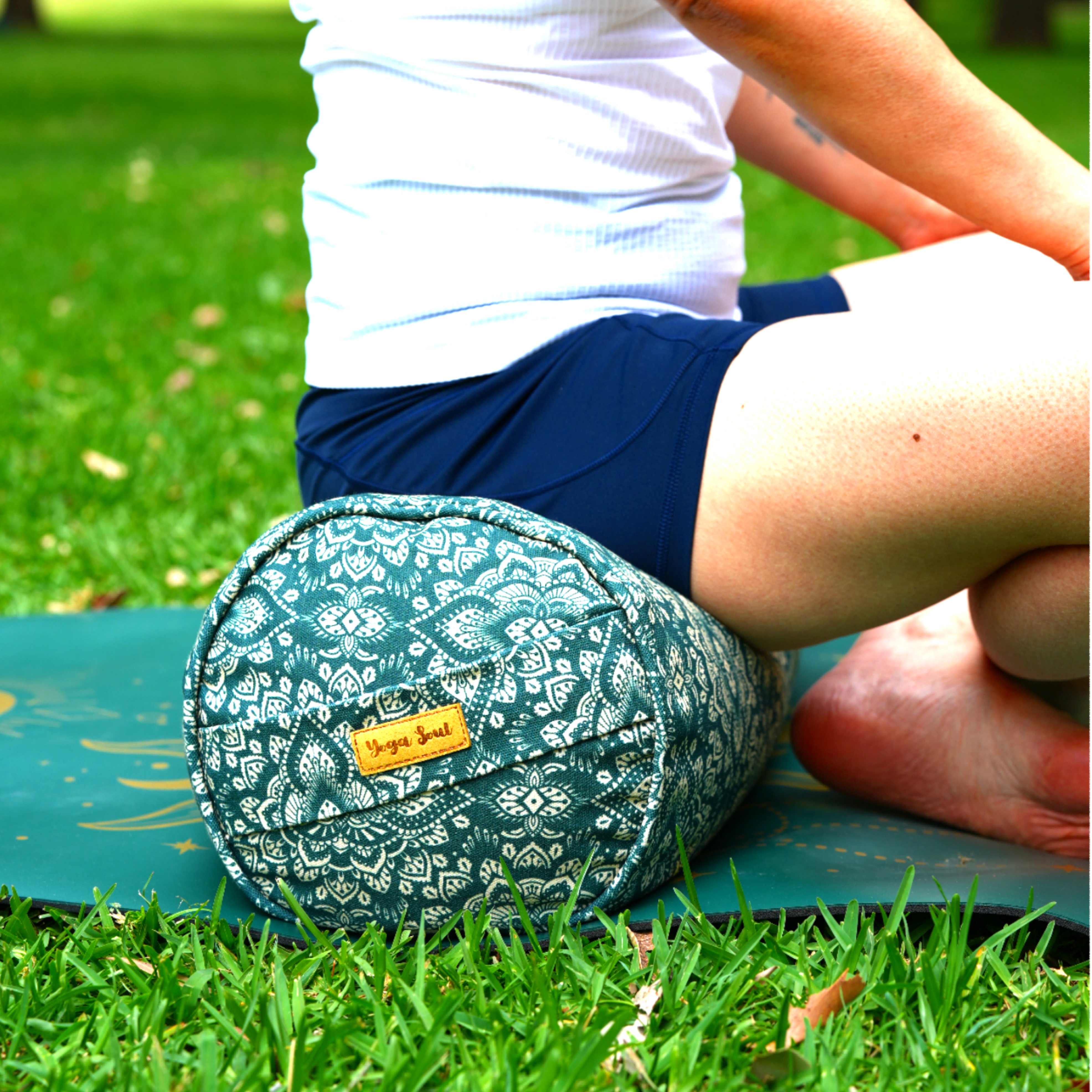 Round Yoga Bolster | Mandala | Trekking Green