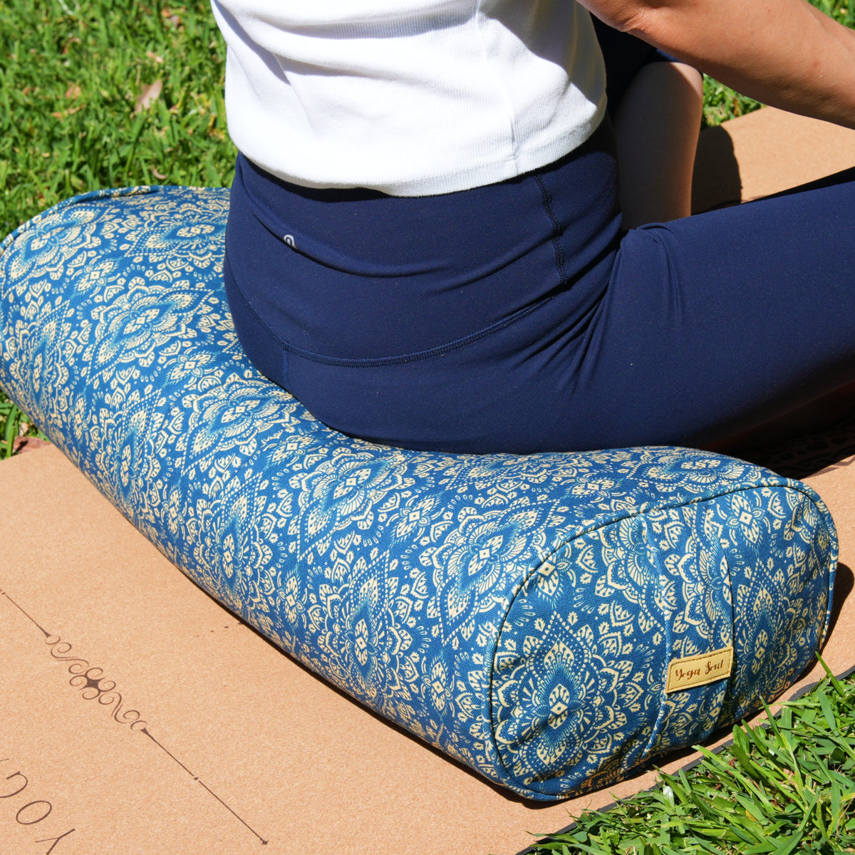 Oval Yoga Bolster | Mandala | Marine Navy