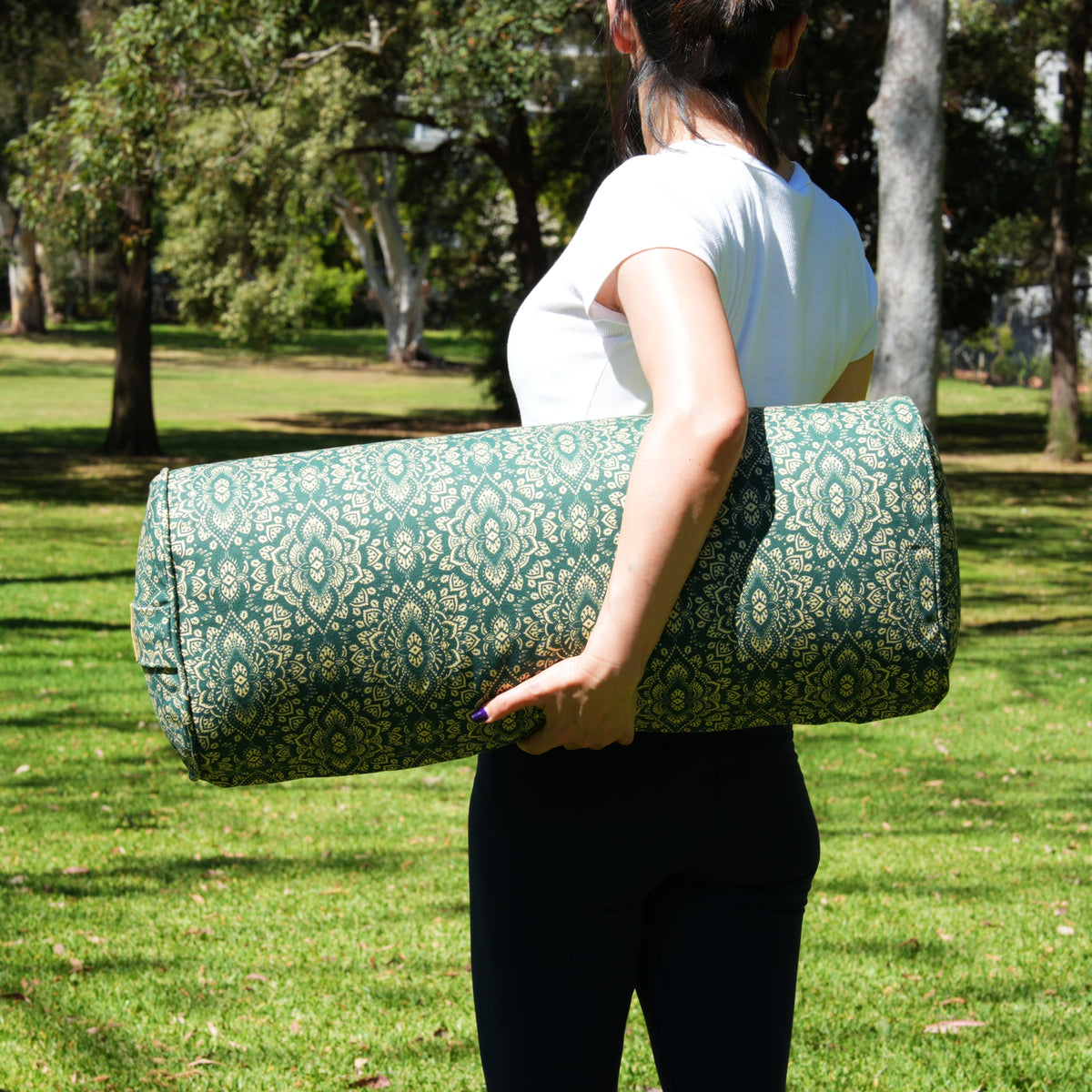 Oval Yoga Bolster | Mandala | Trekking Green