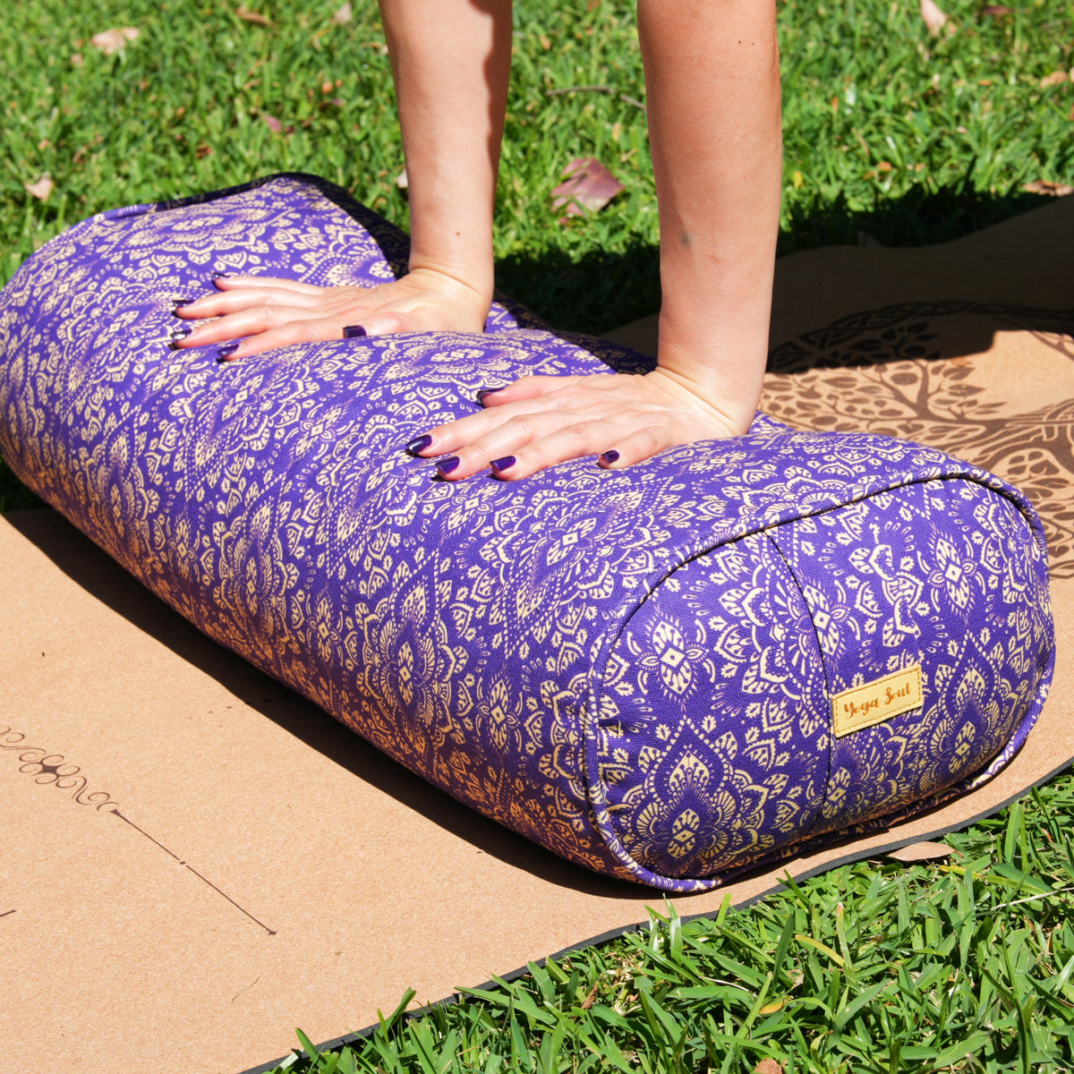 Oval Yoga Bolster | Mandala | Royal Purple
