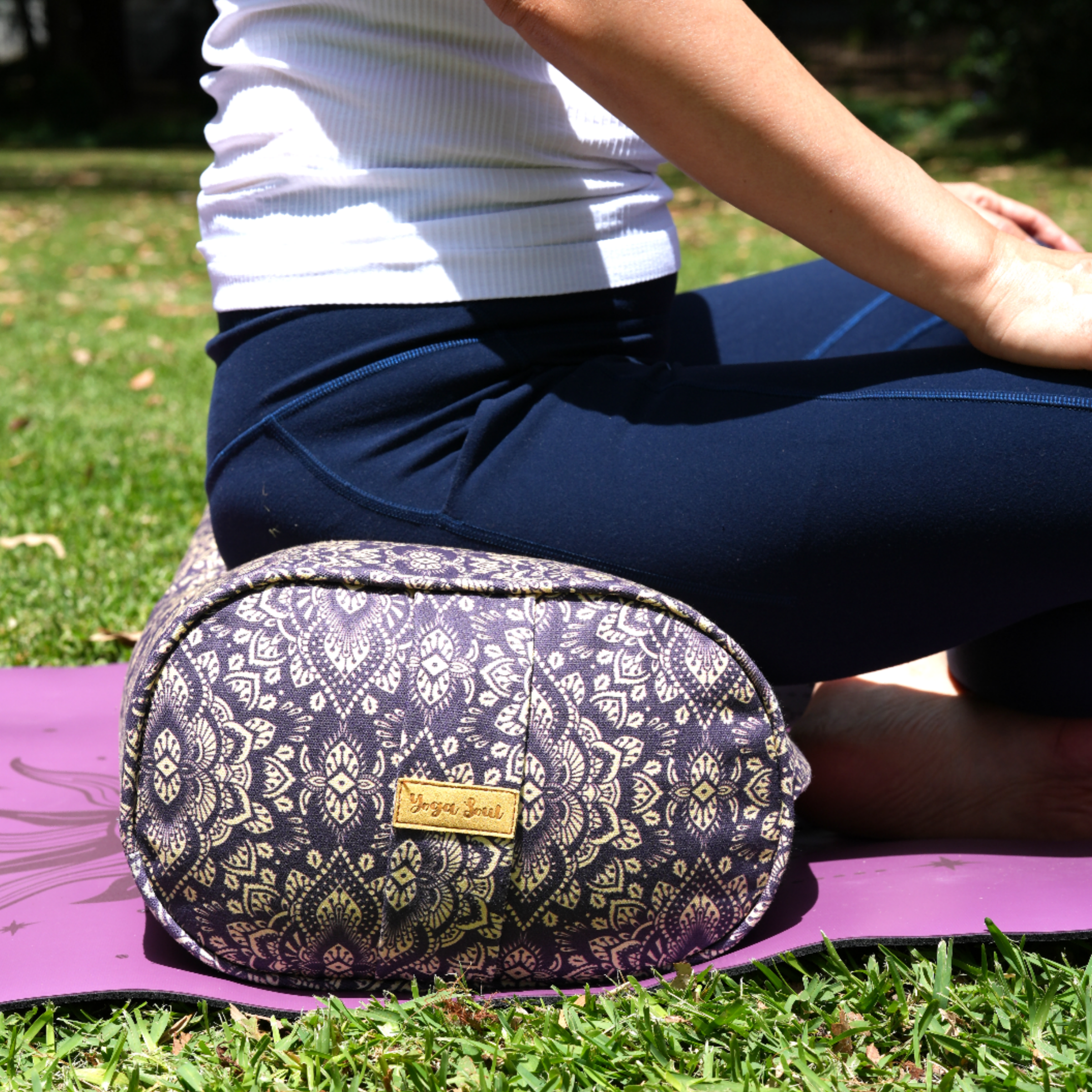 Oval Yoga Bolster | Mandala | Deep Purple