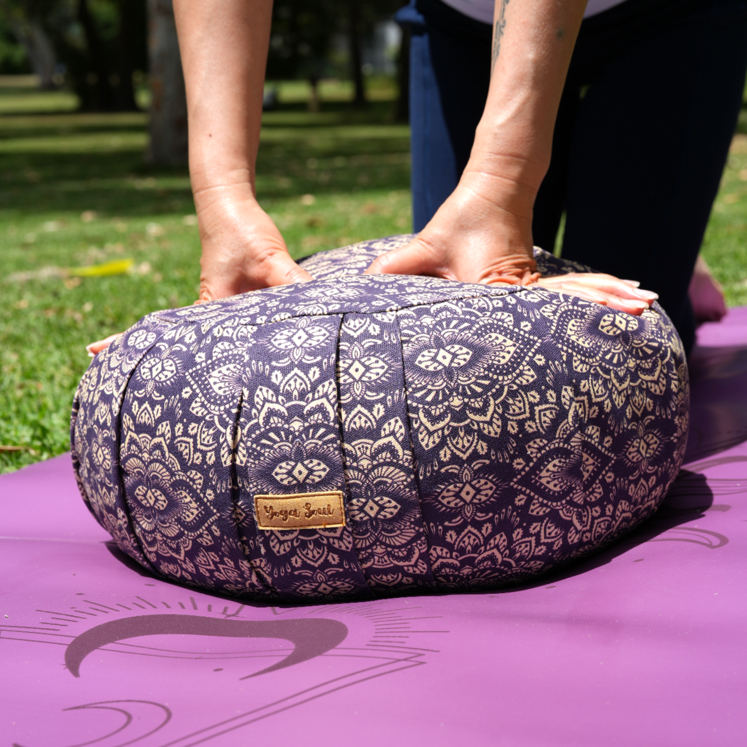 ZAFU Meditation Cushion | Mandala | Deep Purple